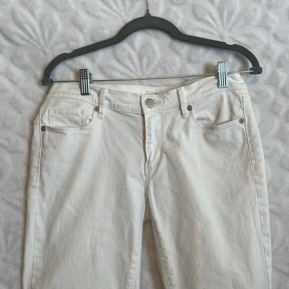 Ann Taylor Loft White Ankle Denim Pants Size 28/6 modern skinny ankle - Picture 1 of 6